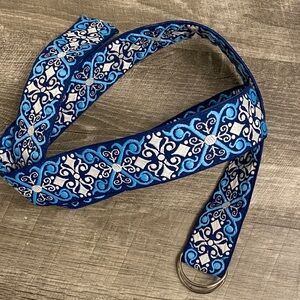 Blue and White Patterned Belt